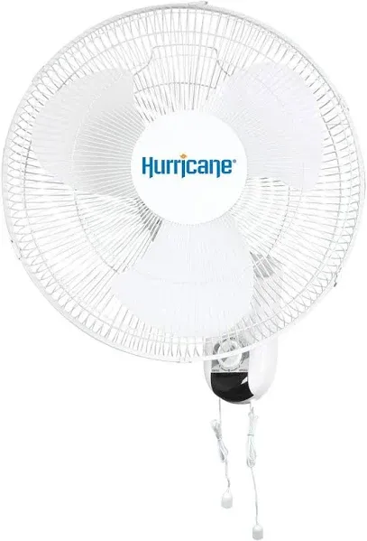 Hurricane Classic 16 Inch 90 Degree Oscillating 3 Speed Wall Fan, White (4 Pack)