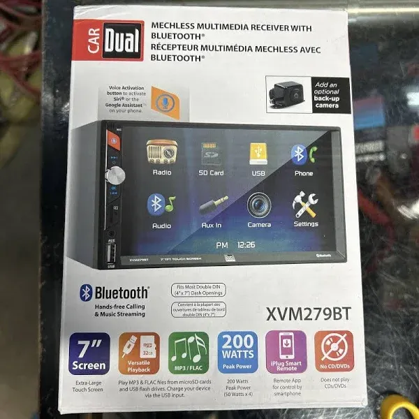 Dual XVM279BT 7&#034; Touchscreen Multimedia Reciever Bluetooth *No Wire Harness*