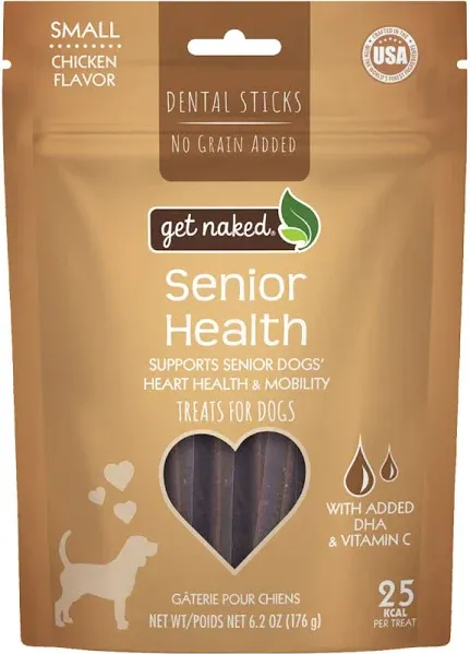 Get Naked Senior Health Dental Sticks Chicken Flavor Small