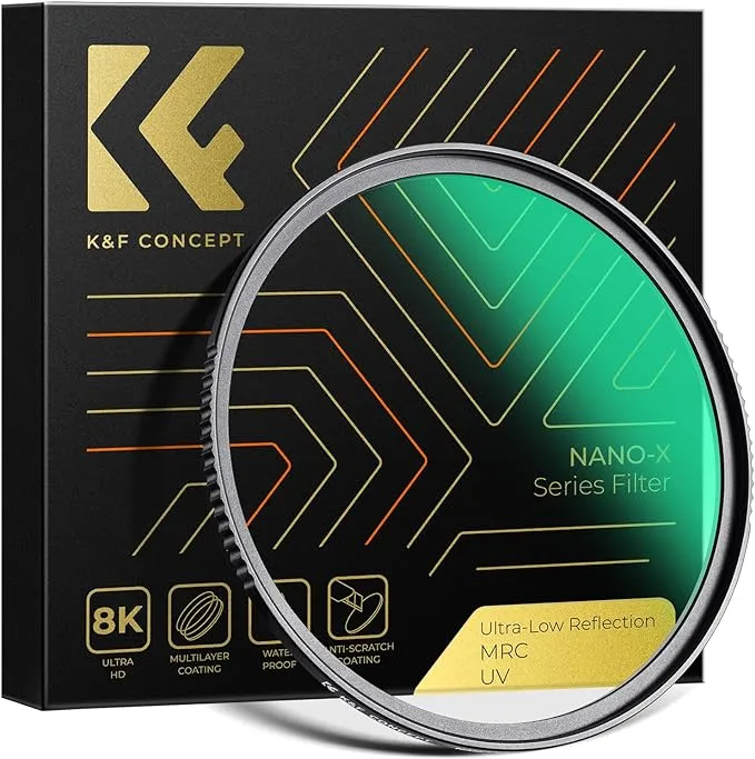 K&F Concept 55mm Ultra-Low Reflectivity MCUV Lens Protection Filter 28 Multi-Layer Coatings Ultra-Slim HD Waterproof Scratch Resistant Lens UV Filter (Nano-X Series)