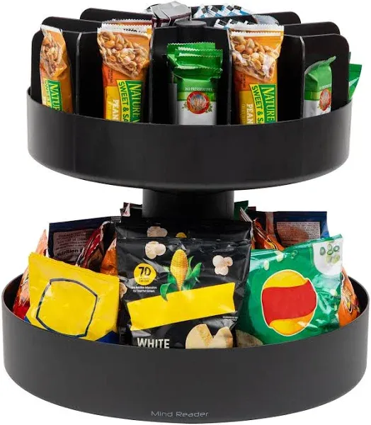 Mind Reader Supreme Lazy Suzan Condiment/Snack Organizer |Black