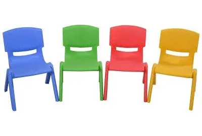 Costway 4-pack Colorful Stackable Plastic Children Chairs