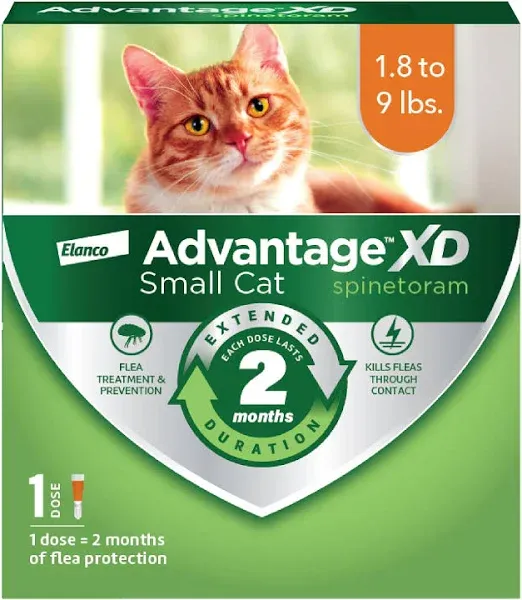 Advantage XD Small Cat Flea Prevention &amp; Treatment 2 Dose 4 Month Protection 780