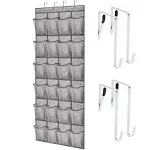 Gorilla Grip Over The Door Shoe Organizer, 24 Large Breathable Mesh Pockets, Space Saving Hanging Storage Holder, Closet Rack Hanger Holds Up to 40 lb