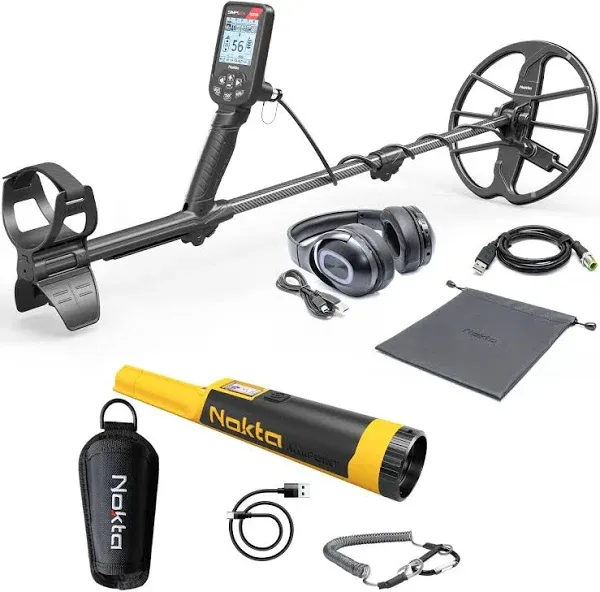 Nokta Simplex Ultra WHP Waterproof Metal Detector with Wireless Headphones and 11” Search Coil, Professional Metal Detectors with Accessories (with Wireless Headphones and Accupoint Pointer)