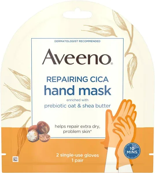 Aveeno Repairing Cica Foot Mask with Prebiotic Oat and Shea Butter