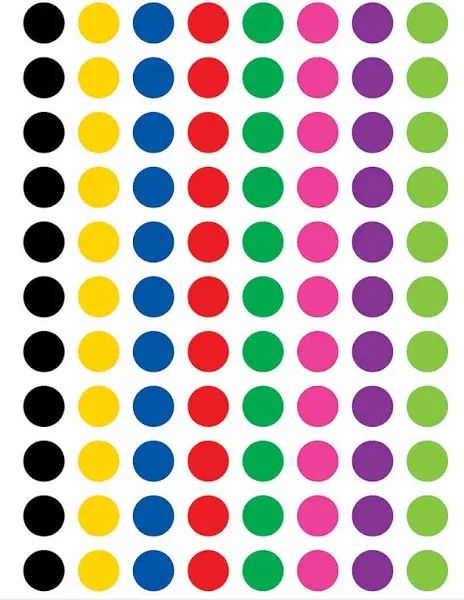 Teacher Created Resources Mini Colorful Circles Valu-Pak Stickers, 1144 Per Pack