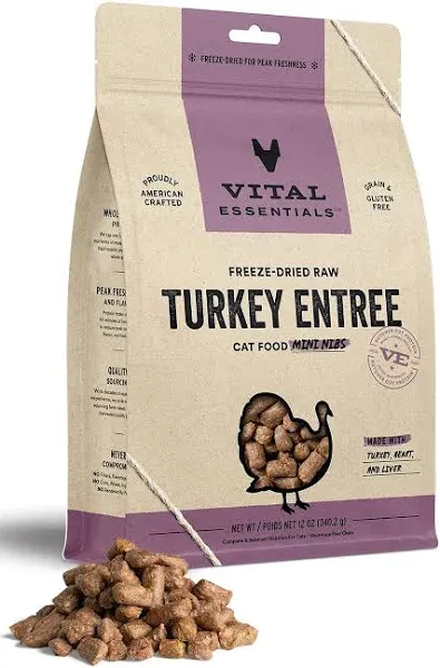 Vital Essentials Freeze Dried Food Turkey Mini Nibs