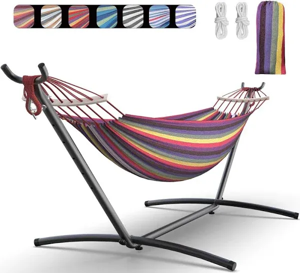 Gyroor Hammock with Adjustable Stand- Stylish Bed and 600lb Capacity