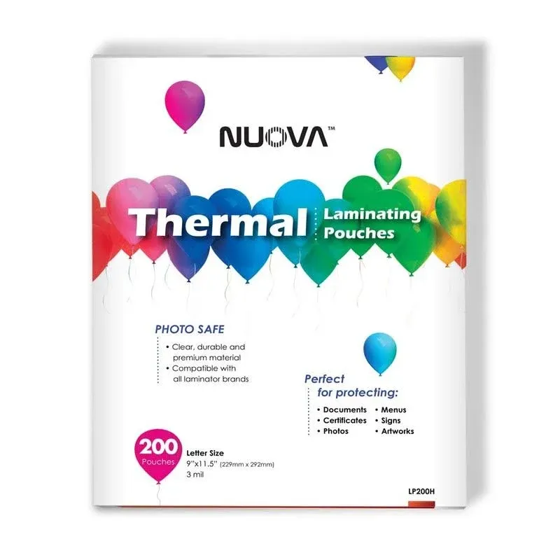 Premium Thermal Laminating Pouches, 9&#034; X 11.5&#034;/Letter Size/3 Mil, 200 Pack (LP20