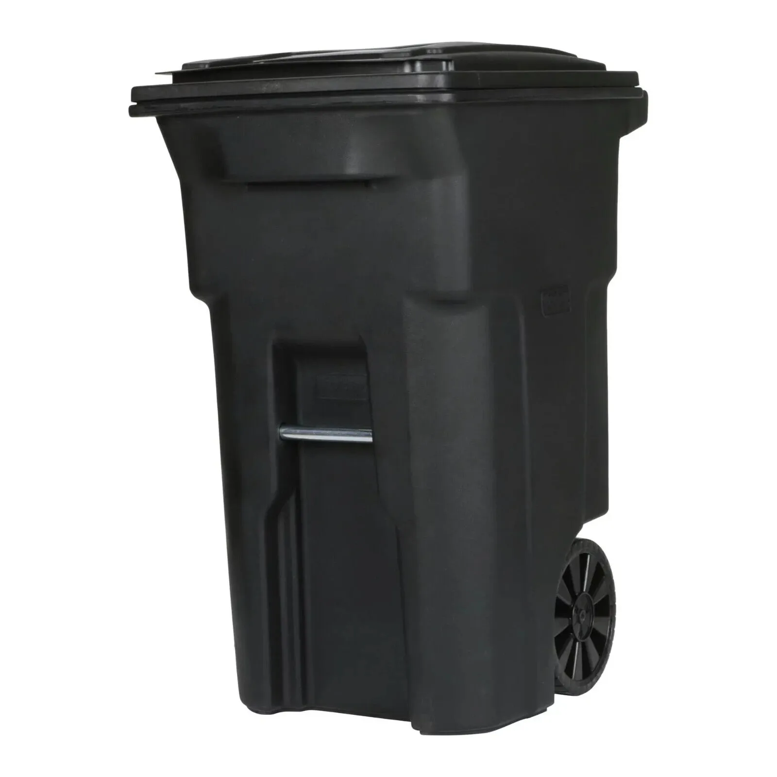 Toter 64-Gallons Black Plastic Wheeled Outdoor Trash Can with Lid