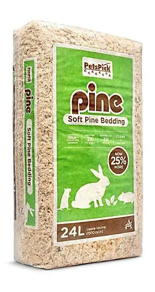 PetsPick Kiln Dried Soft Pine Bedding for Small Pets 41L