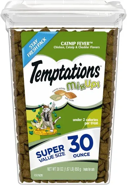 Temptations Mixups Tuna, Crunchy and Soft Cat Treats, 30 oz Tub - Select Flavor.