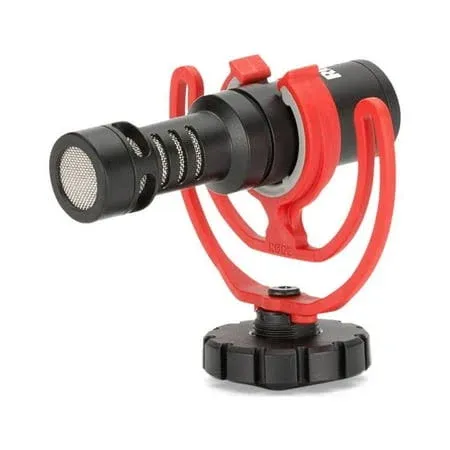 Rode VideoMicro Compact On-Camera Microphone with Rycote Lyre Shock Mount, Auxiliary, Black