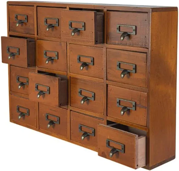 16 Drawers Apothecary Cabinet with Drawers Tabletop Apothecary Chests and Cabine