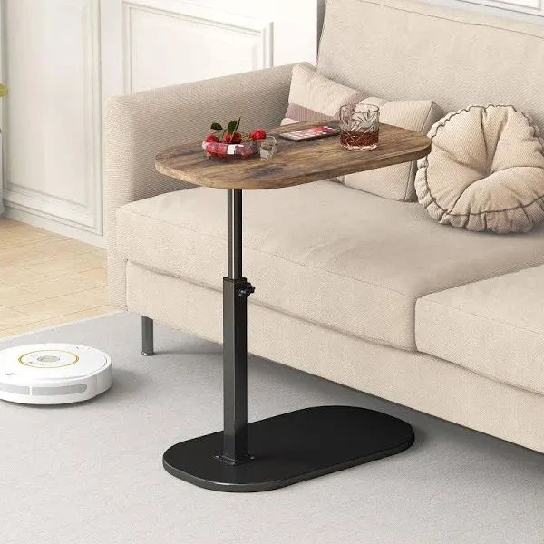 C Shaped Adjustable Height Side Table