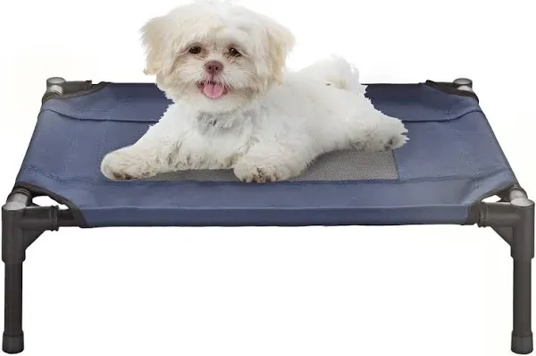 Elevated Dog Bed- 48 in. x 36 in. Black Portable Pet Bed with Non-Slip Feet - Indoor/Outdoor Dog Cot or Puppy Bed