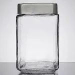 Anchor Hocking 85753 1 qt. Stackable Glass Jar with Brushed Aluminum Lid