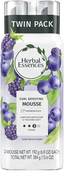 Herbal Essences Curl Boosting Hair Mousse, Berry (6.8 oz, 2 ct)