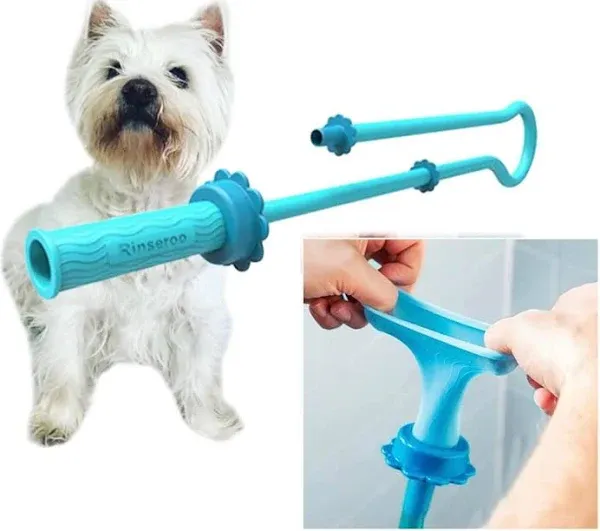 Rinseroo Dog Shower Hose: Wash Hose Attachment for Shower & Sink - Pet Bather, Fits Showerheads Up to 4” Wide Handheld Shower Sprayer Faucet Adapter