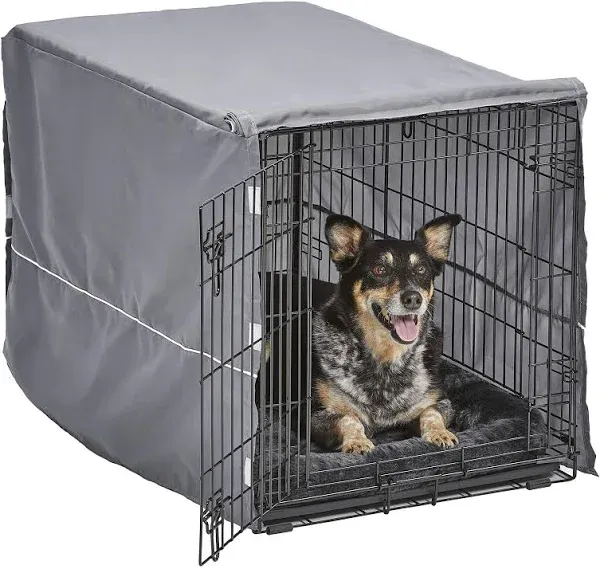 Midwest Homes for Pets New World Double Door Dog Crate Kit Includes One Two-Door Crate, Matching Gray Bed & Gray Crate Cover, 36-Inch Kit Ideal for