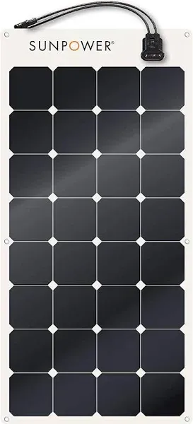 Sunpower Portable Solar Panels, Flexible Panel / Monocrystalline Cells / Lightweight/ MC4 Connectors Camping, Boats, RV + More (100W)