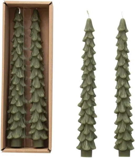 Marmalade Mercantile 10" Tree Shaped Unscented Taper Candles (Set of 2)