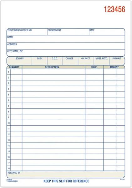 Adams Sales Order Books 2-Part Carbonless White/Canary