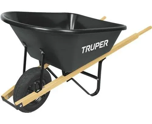 Truper® Poly Wheelbarrow with Steel Handle - 6 cu.ft.