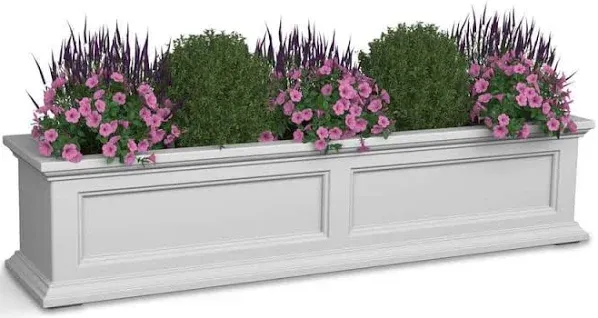 Mayne Window Boxes 10.8&#034; Self-Watering Polyethylene Outdoor Medium Resin White