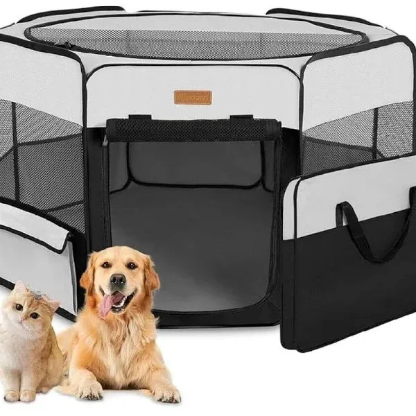 Pet Playpen Portable Foldable Playpen for Dog/Cat/Puppy Exercise Small Black