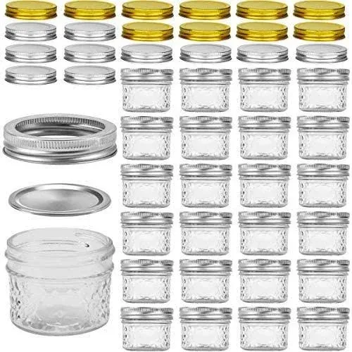 Verones Mini Mason Jars 4 oz with Regular Lids (25 Pack, Extra 20)