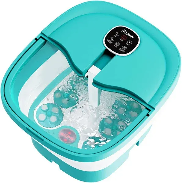 HOSPAN (2022.8 Upgrade) Collapsible Foot Spa Electric Rotary Massage, Foot Bath with Heat, Bubble, Remote, and 24 Motorized Shiatsu Massage Balls....