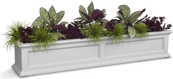 Mayne Window Boxes 11&#034; Self-Watering Polyethylene Outdoor Mounting Classic White