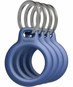 Belkin Secure Holder with Key Ring for AirTag, Blue, 4-Pack