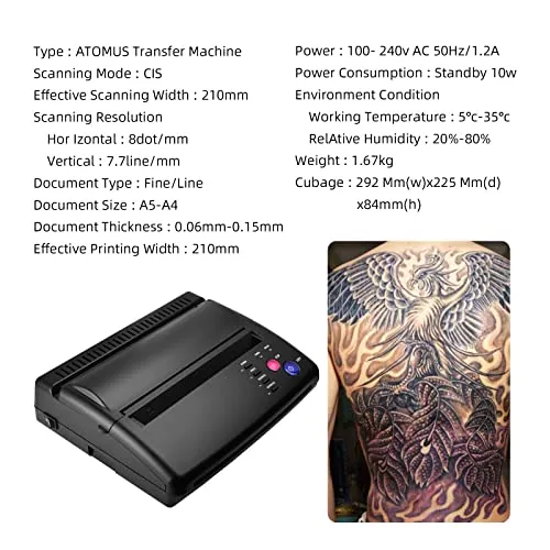 Atomus Tattoo Transfer Stencil Machine Copier Printer