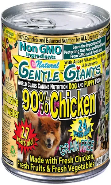 Gentle Giants Grain Free 90% Chicken Wet Dog Food