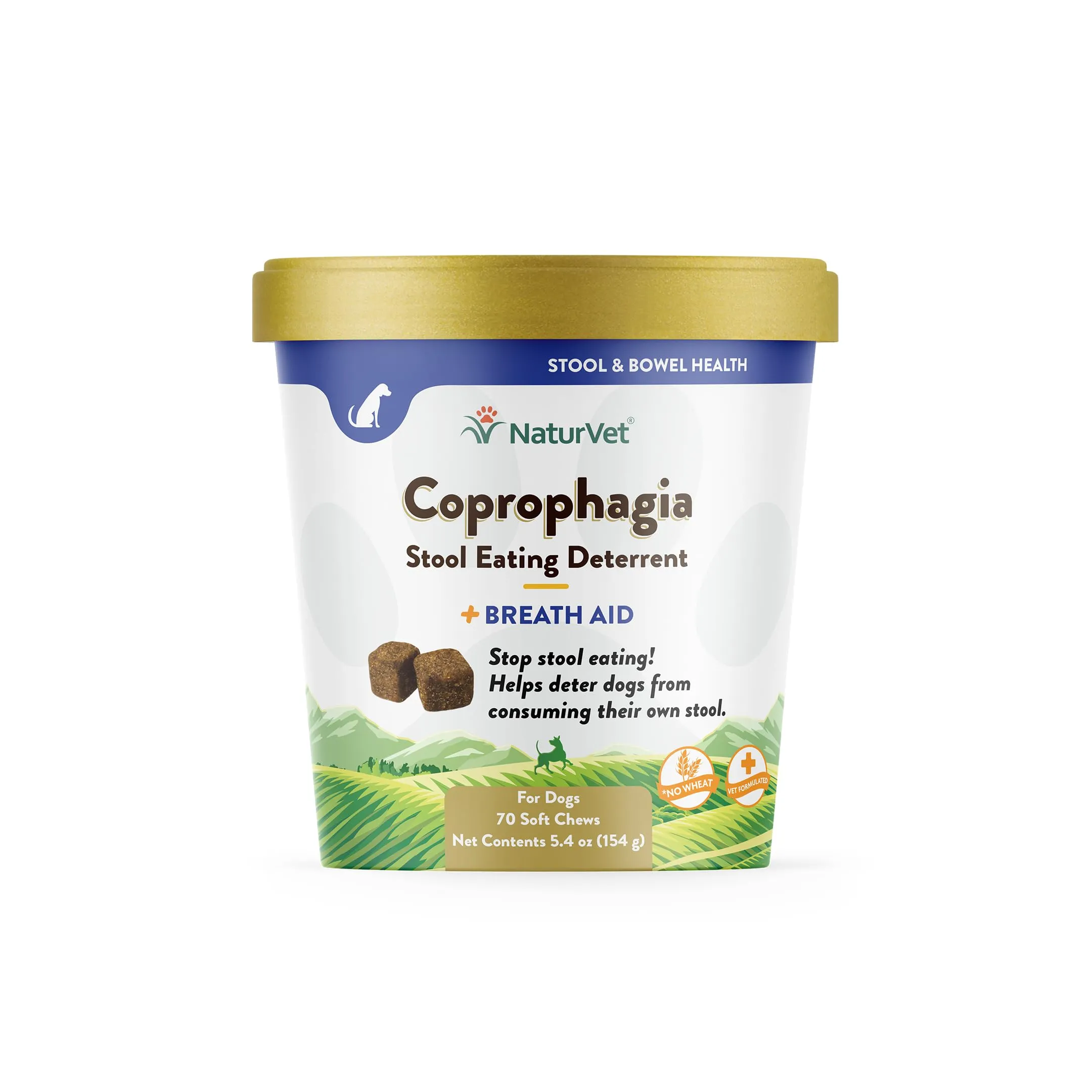 Dog Supplement - Coprophagia Stool Eating Deterrent Soft Chews (Plus Breath Aid)