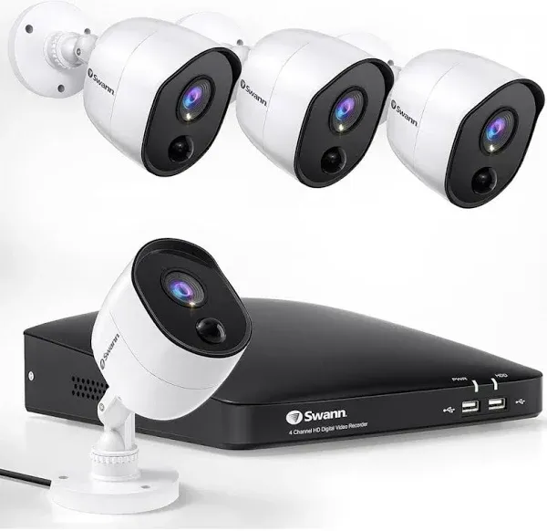 Brand NEW Swann 4 Camera 4 Channel 1080p Full HD DVR Smart Security System