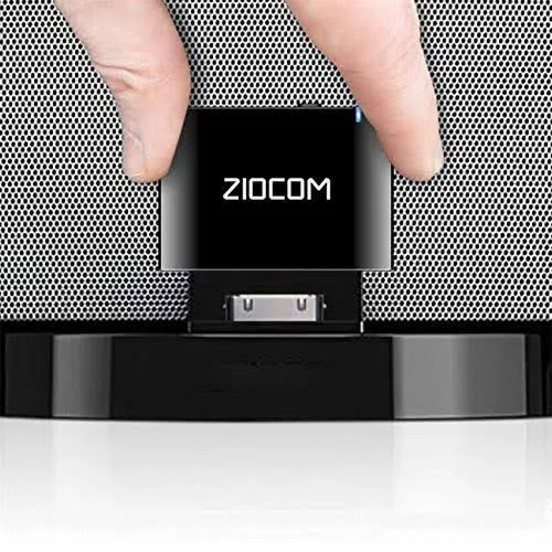 ZIOCOM Bluetooth 30 Pin Receiver Adapter for 30 Pin Dock Speakers & Ground Loop Noise Isolator for Car Audio/Home Stereo