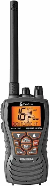 Cobra MRHH350 FLT 6 Watt Floating VHF Radio Grey Waterproof Handheld VHF Radio