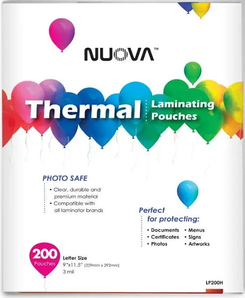 Premium Thermal Laminating Pouches 9&#034; X 11.5&#034; Letter Size 3 Mil Pack