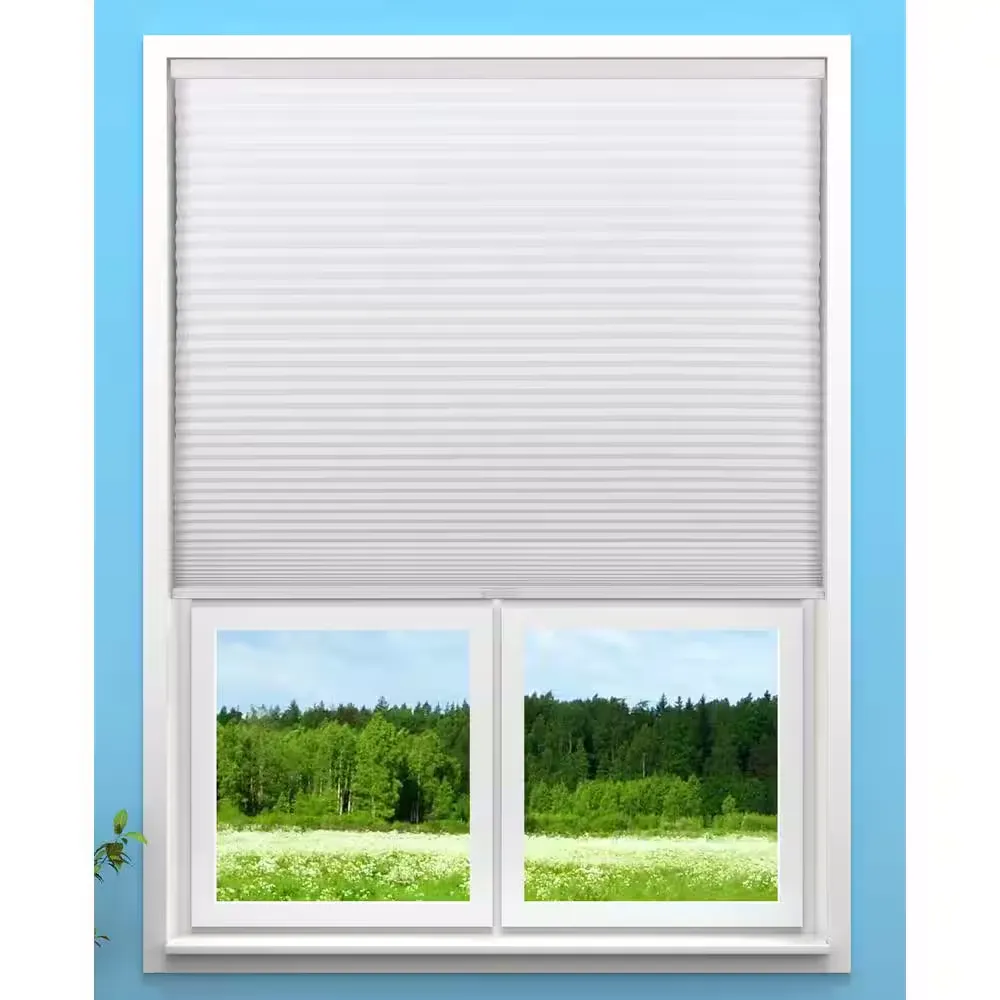 Arlo Blinds Blackout White Cordless Room Darkening Cellular Shade 34.5 in. W x 60 in. L (Actual Size) 04HCA345600