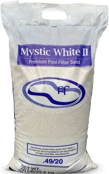 Mystic White II Swimming Pool Filter Sand 50lb Bag