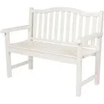 Shine Company 44.75-in W x 36-in H Eggshell White Cedar Garden Bench | 4212EW