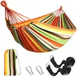 Garden Cotton Hammock Comfortable Fabric Hammock with Tree Straps for Hanging...