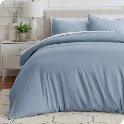 Bare Home Bedding Duvet Cover Queen Size - Premium 1800 Super Soft Duvet Covers Collection - Lightweight, Cooling Duvet Cover - Soft Breathable Bedding Duvet Cover (Queen, Light Grey)