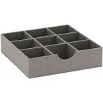 Grey 728-1 Deep 9 Section Drawer Organizer Box for Storage 12 in X 3.13