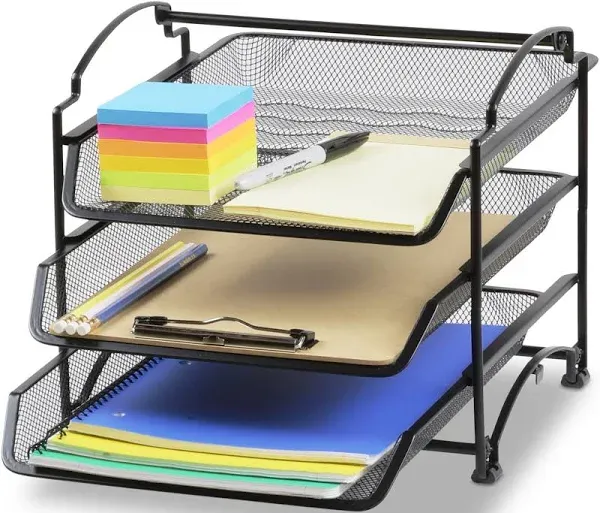 Simple Houseware Stackable Document Letter Tray Organizer