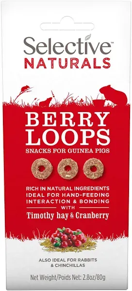 Naturals Berry Loops with Timothy Hay &amp; Cranberry for Guinea Pigs, 2.8 Oz.